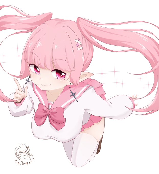 クリスタで初のカラーイラストはポジティブでピンクな可愛い子でした