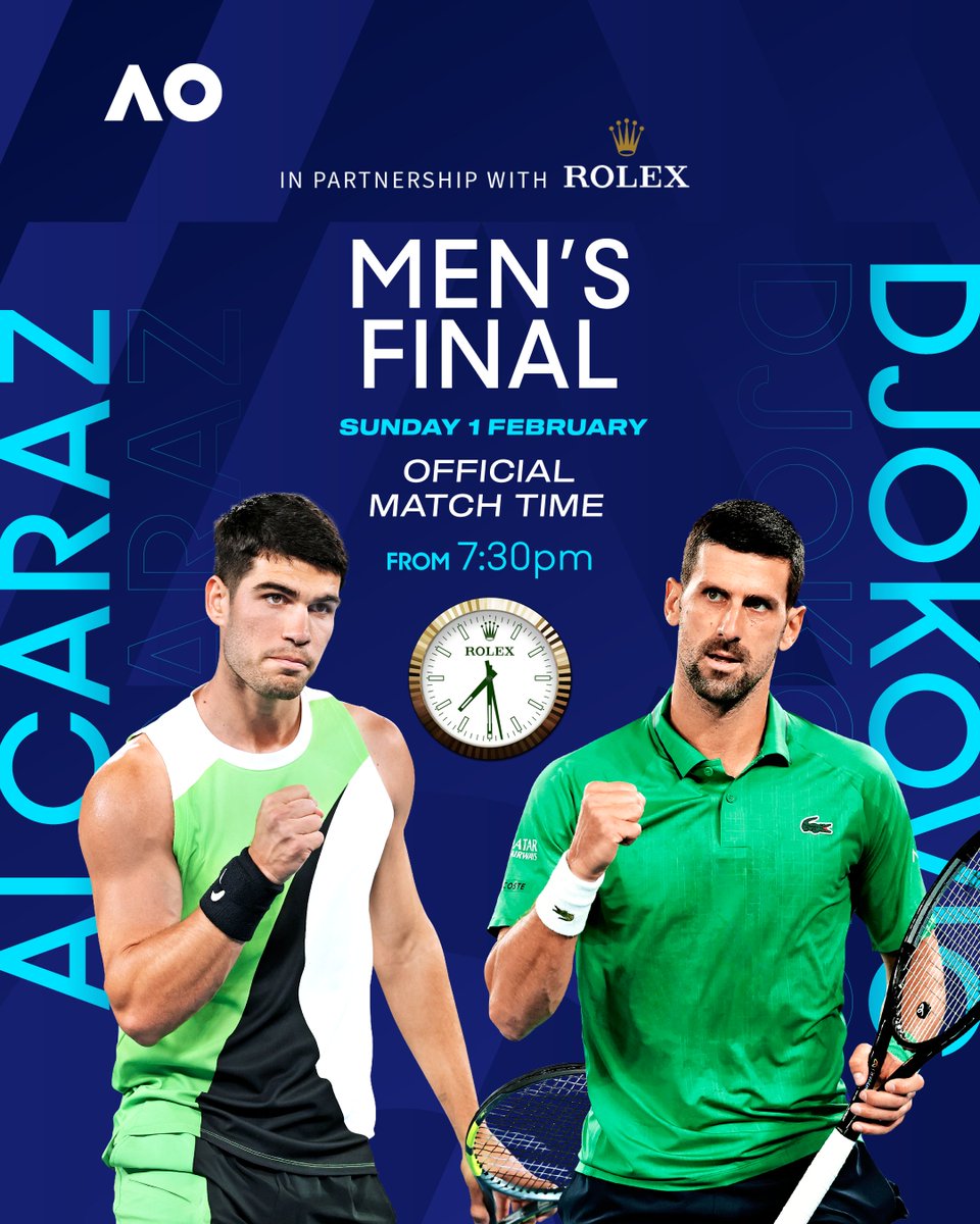 AustralianOpen's tweet image. Buckle up 🍿

@ROLEX #rolex #starttimesfinals