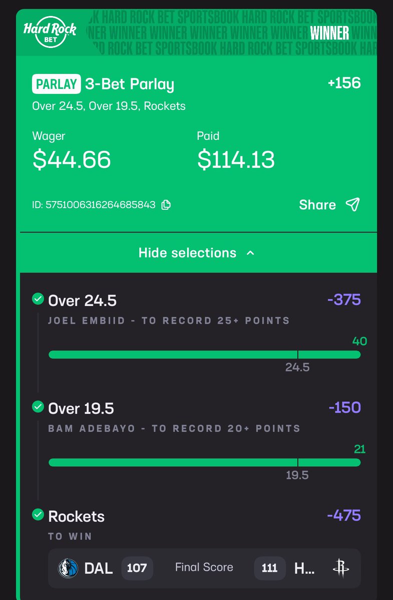 ChosenJit99's tweet image. Enjoy the wins in silence🤫 💯#DoubleIt
#GamblingCommunity #sportsbettingpicks #hardrock #AllFire