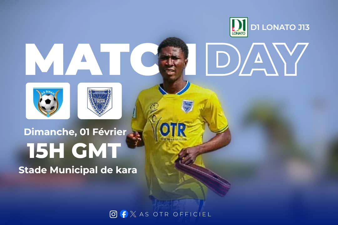 M𝐴T𝐶H𝐷A𝑌 🔥⚽
🆚 AS BINAH
🕘 15:00
📲 FIFA+
#J13
💛🩵🤍
<a href="/FtfTogolaise/">FTF-Fédération Togolaise de Football</a>