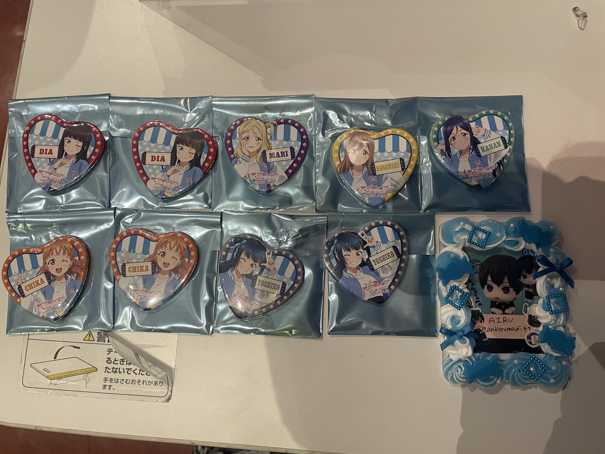 交換】ラブライブサンシャイン Aqours ハート型缶バッジ 缶バッジ 東京