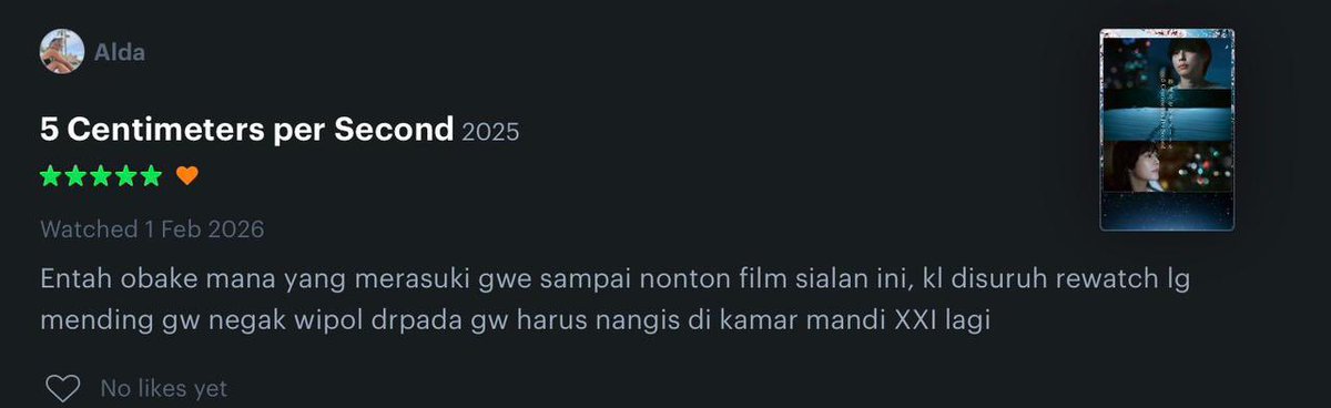 aldapstsr's tweet image. Berikut review saya setelah nonton 5 centimeter anjing per second