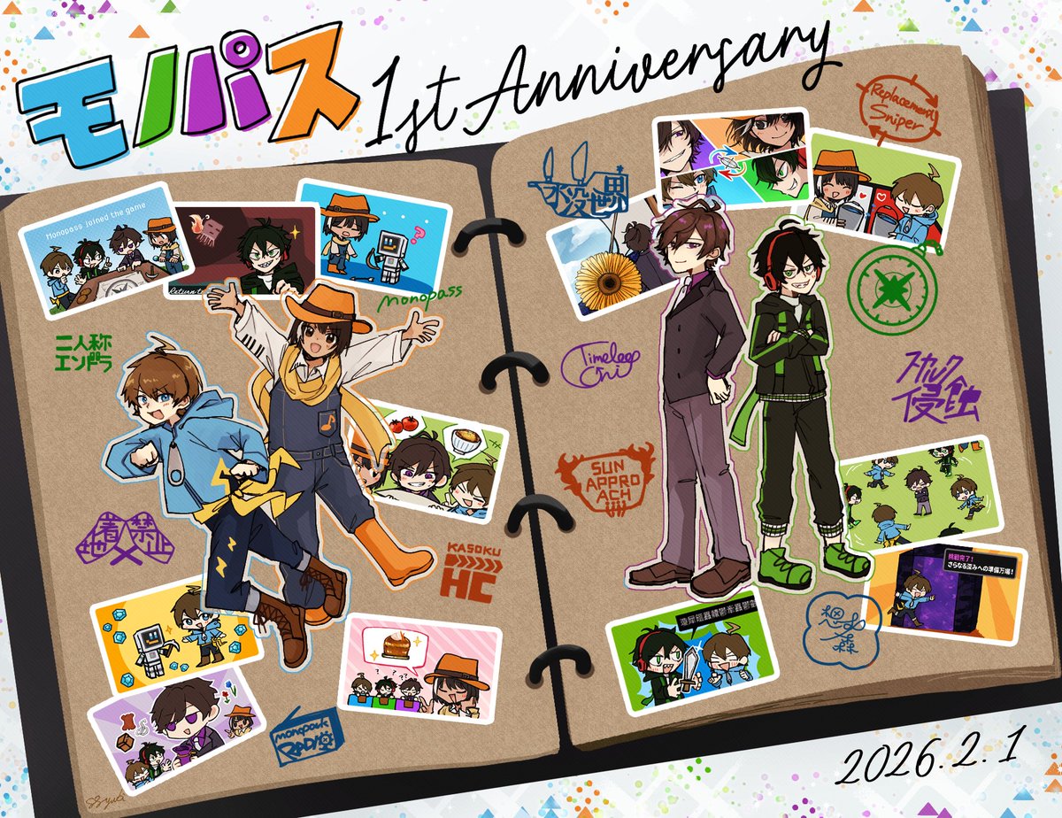 1周年おめでとうございます！！🎉
いつもたくさんの笑いや元気をありがとうごさいます！
これからのご活躍も応援しています！✨

#モノパス1周年
#モノパスケッチ