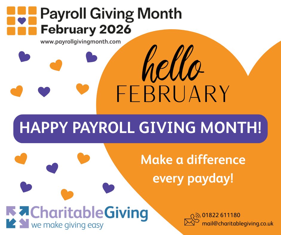 CharitbleGiving's tweet photo. #HelloFebruary &amp; Happy #PayrollGivingMonth 💙 It's the month of love &amp; we #LovePayrollGiving Remember a small donation can make a BIG impact! Contact us to find out how you can #MakeADifference every payday &amp; support the charities you ❤️ #ChoosePayrollGiving #CharitableGiving 🌍 https://t.co/5ZOphSeO7I
