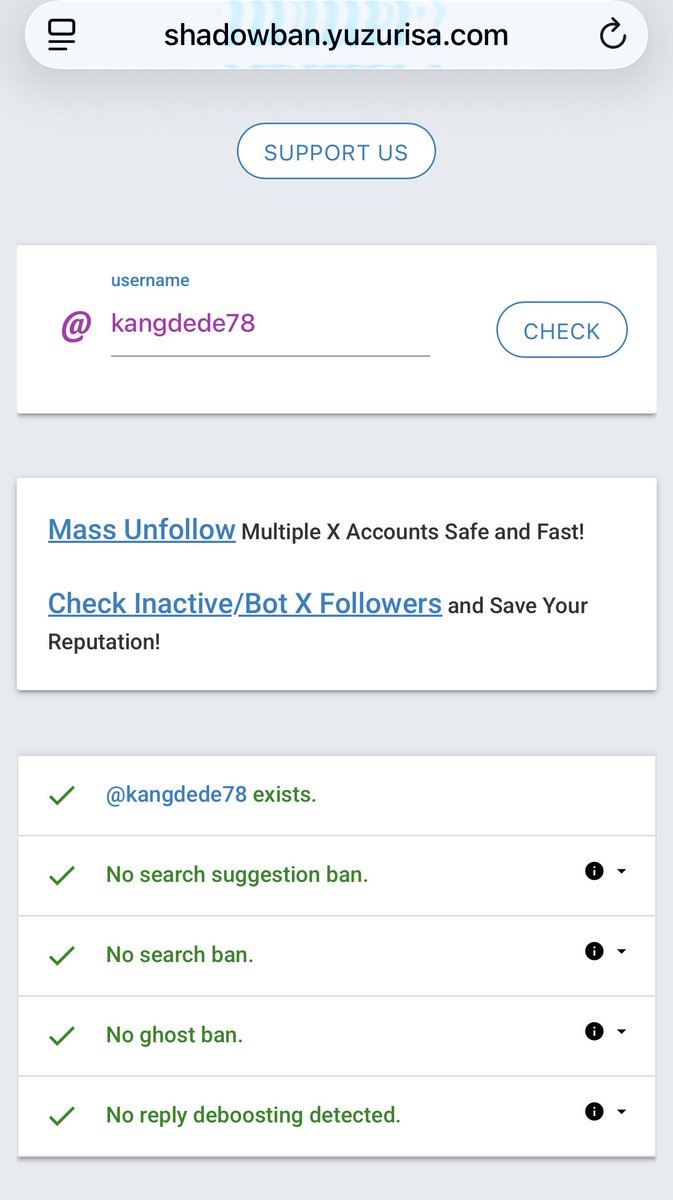 Buat teman-teman yg lagi follow–unfollow cenblu untuk ngejar impresi &amp; syarat cenblu untuk monet,

sesekali cek “kesehatan” akun.

Jgn sampai indikator sudah merah tapi tetap dipaksakan.
Kalau tanda peringatan mulai muncul [salah satu atau salah duanya merah], itu bukan buat