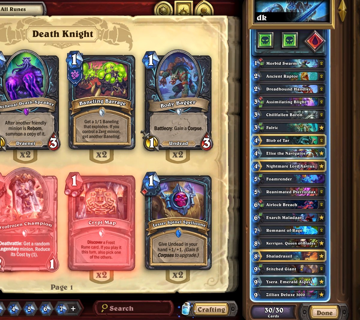 Finished top 75 Americas with this DK list. The popular list runs Soul searching but pretty sure baron is just better

Play cards make corpses go face!

AAECAfHhBArHpAaouAbC6Aaq6gbO8Qap9QaSgwfDgweCmAftnwcKh/YEmIEF/7oGoOIG3esGl4IHupUH0JsHh5wH4rEHAAED9bMGx6QG97MGx6QG7t4Gx6QGAAA=