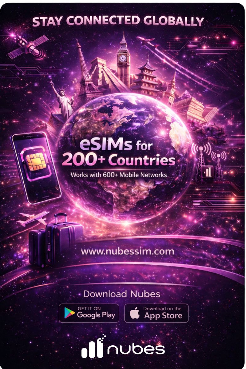 NubesSim's tweet photo. Nubes: Unlimited eSIM Data | Affordable Global Travel eSIM |  Get instant 5% cashback! Connect the moment you land with affordable, high-speed global data. #nubessim #esim #travelsmart #TravelTips #London #France #Paris https://t.co/kWuH6HpLgo
