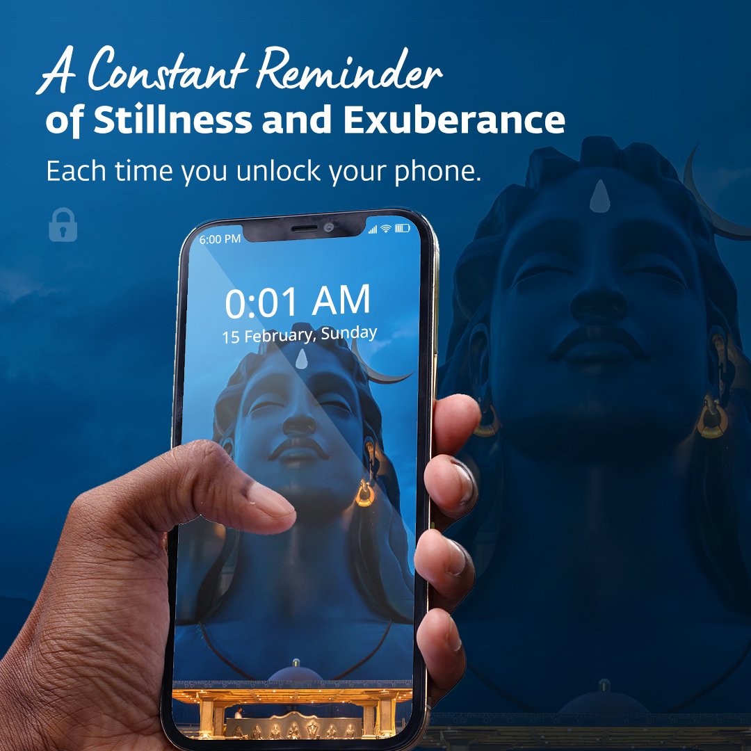 ishafoundation's tweet photo. This Mahashivratri, let your lockscreen become a gentle nudge to turn inward, every single time you pick up your phone.

Download Now: https://t.co/bDS9DU3IGx

#MSR2026Wallpapers #IshaMahashivratri2026 #Mahashivratri2026 https://t.co/E5aEeKQc68