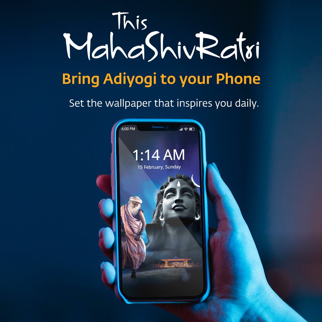 ishafoundation's tweet photo. This Mahashivratri, let your lockscreen become a gentle nudge to turn inward, every single time you pick up your phone.

Download Now: https://t.co/bDS9DU3IGx

#MSR2026Wallpapers #IshaMahashivratri2026 #Mahashivratri2026 https://t.co/E5aEeKQc68