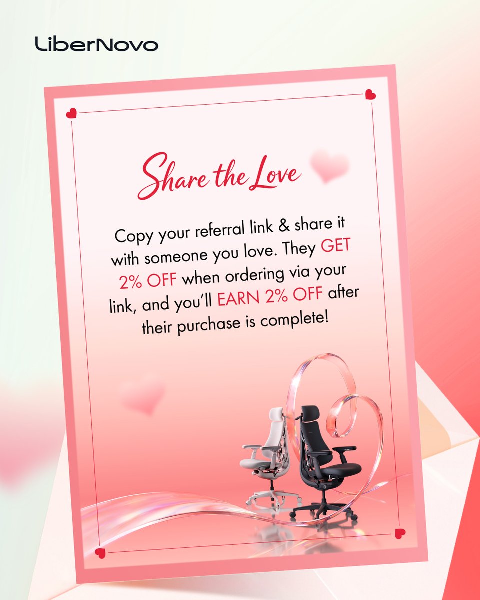 💘 Just for You

💺 Try it. No pressure.
Order Feb 1–14 (PST)
30-day free returns &amp; exchanges 🤍

💳 Pay easy
🇺🇸 Klarna · 🇨🇦 Afterpay
0% APR · Pay in 4

💞 Share the love
Your referral = 2% off for them + 2% for you

👉 linktr.ee/libernovo