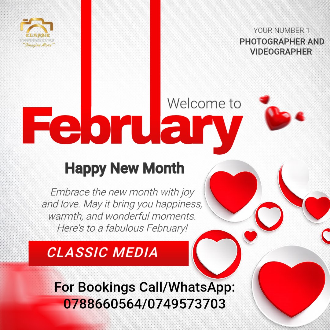 CEmmyrou's tweet photo. CLASSIC MEDIA 
Hereby wish all of you happy New month February and remind you that for Photography, Videography,Photo Framing, &amp; T-shirt Printing we got you covered this February just Book your date and you wait to Imagine More 🥰🎁at a Discount https://t.co/4OoQxKzbiH