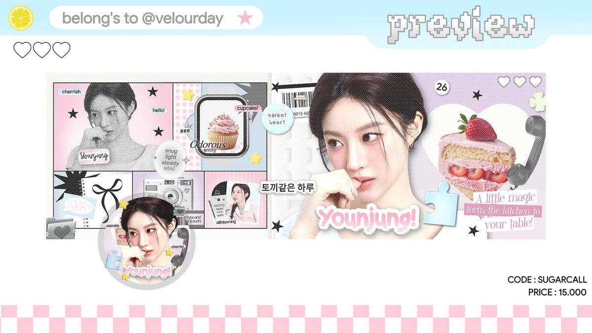 velourday's tweet image. help rt? tysm!

haii! aku punya 3 layout rs dari SUGARCALL! ada KYA, GO YOUNJUNG &amp;amp; DAYEON ^^ yang mau take bisa ketok dm ku ya, janlup mt after dm, thankiees ♥️

free retext 
💵 cek alt
#zonaba
#zonauang
