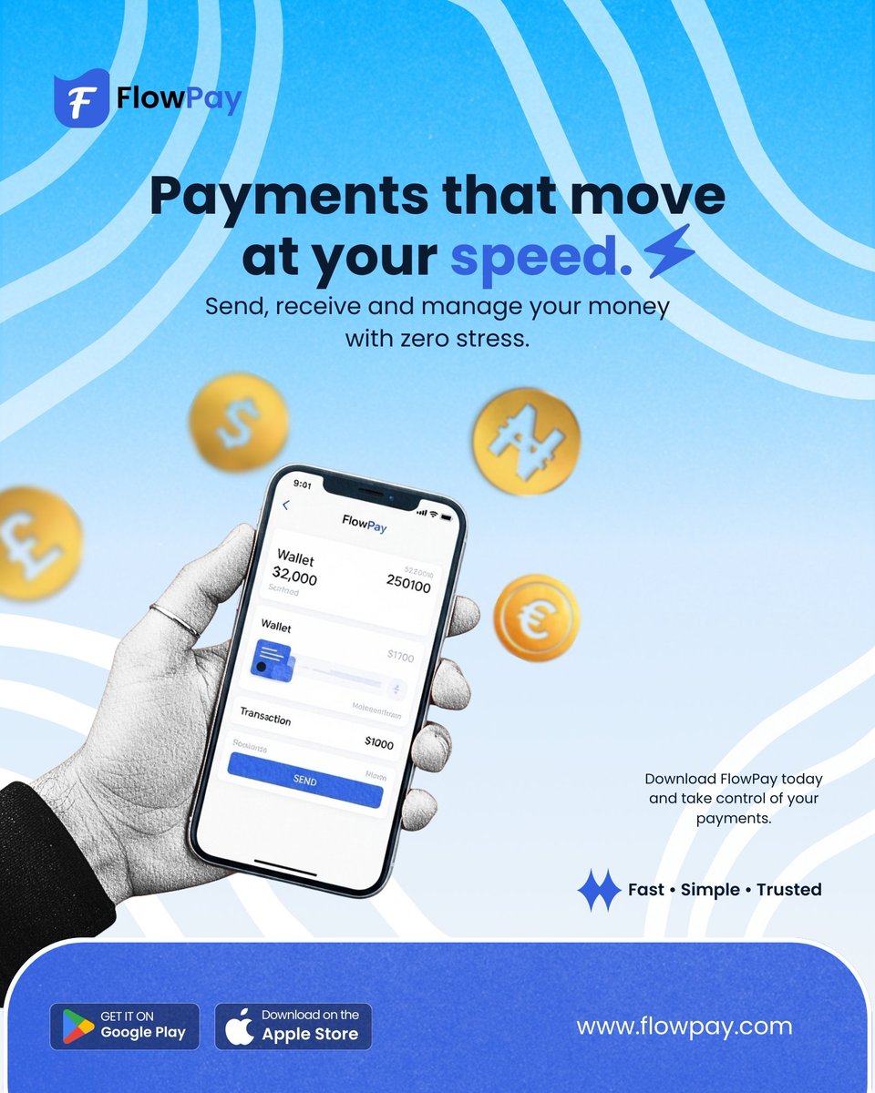 Amitabh138's tweet photo. Life moves fast, your payments should too.
FlowPay lets you send and manage your money in seconds, with a clean and secure experience designed for everyday life.
No stress,No delays.
Just smooth, modern payments.
FlowPay; payments that simply flow.
#Brand #GraphicDesign #FlowPay https://t.co/9ZLFzlKneM