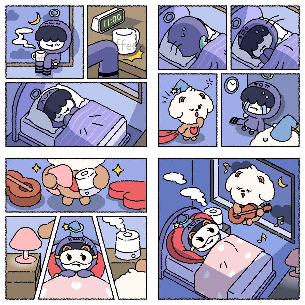 hourlykkyuningz's tweet photo. this is so cute bamgeut taking care of hhmnyaring who couldn’t sleep, singing him a lullaby and then they ended up sleeping together 🥹🤍 https://t.co/QjMhh7Tprj