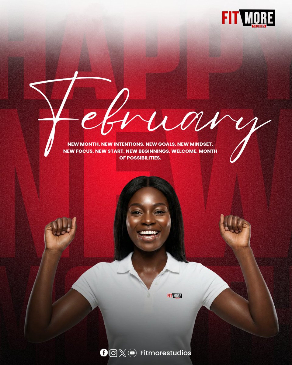 FitmoreStudios's tweet photo. New Month. New Intentions. New Goals. 🚀
February is officially here, and it’s the month of possibilities. Time to lock in and level up. Let’s get it! 💪🏾 #HappyNewMonth #FitMoreStudios https://t.co/8LnmnTKbjb
