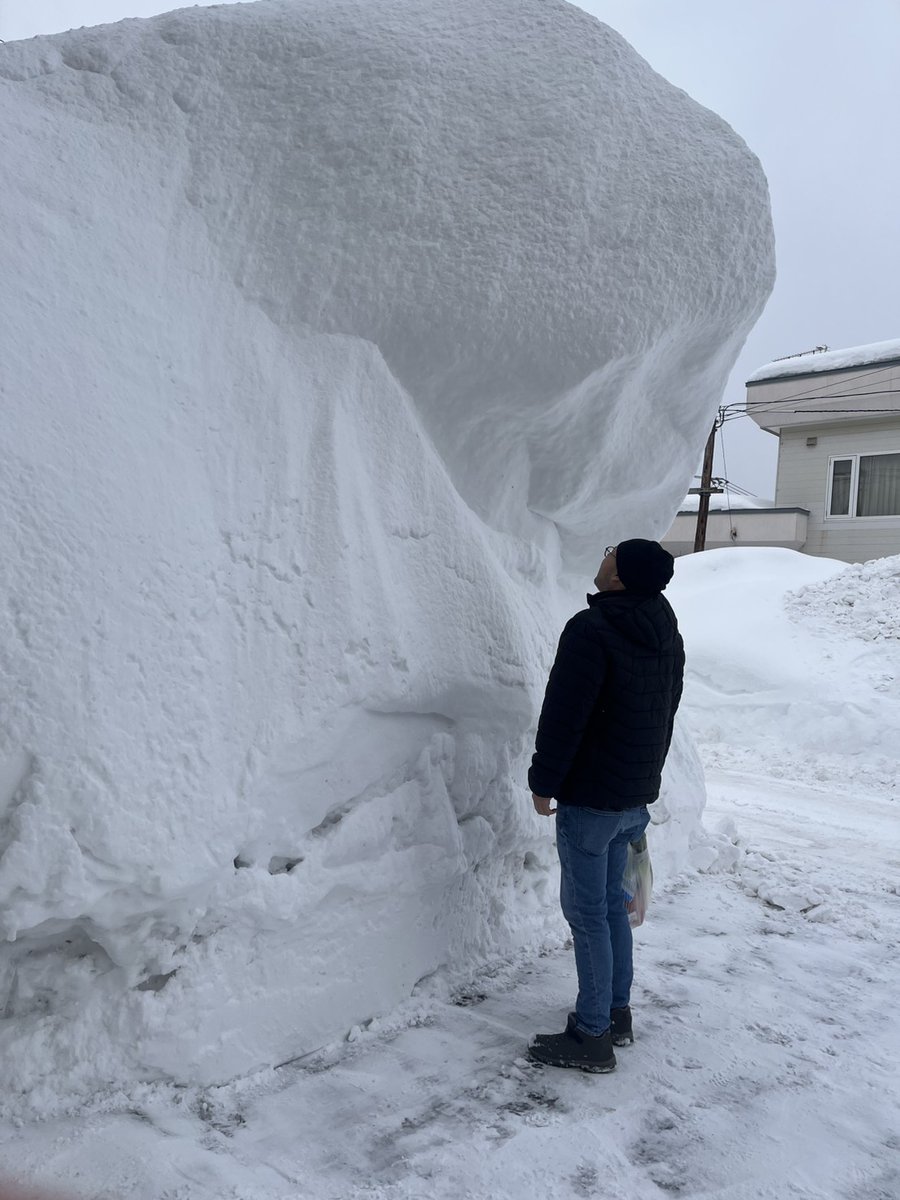 １週間入院してただけでこんな雪山が道路に現れるなんて思わんってw