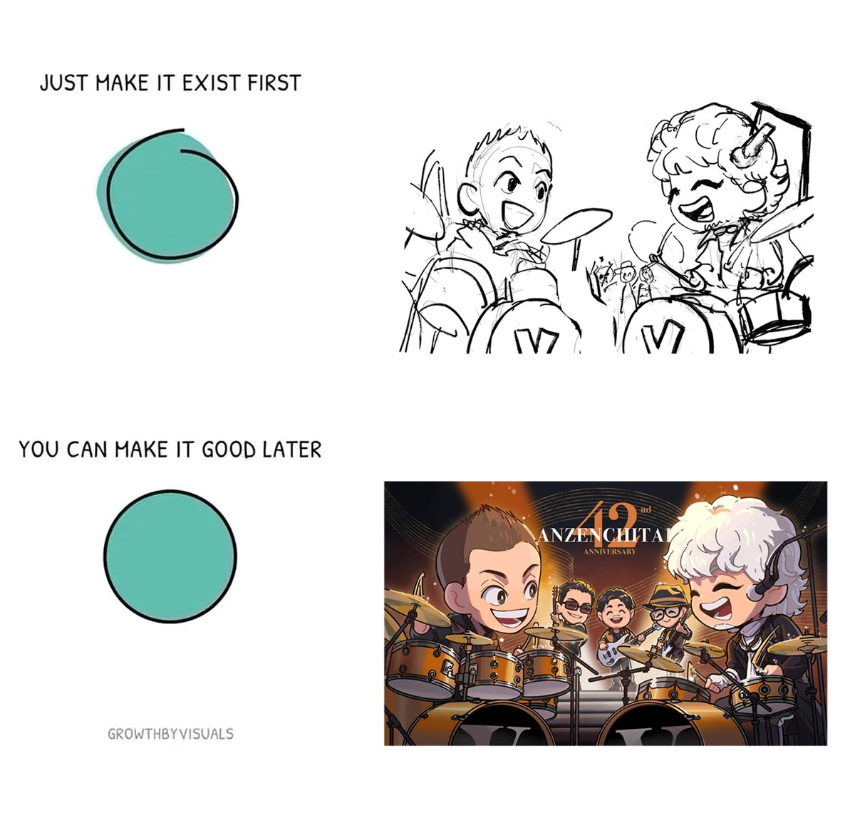 Code_Ice568's tweet image. 最近流行ってる下描きと完成図の対比図

いや、確かに難しかった…今でも手に行き詰ったのが何枚もあった
いつも挫折しながらなんとなく描き終わったような感覚😂😂
まあ、これこそが創作の魅力だね！ハマる～～（ポジティブに考えよう！
言う通り、とりあえず描けば！！🫡🫡✏️✏️