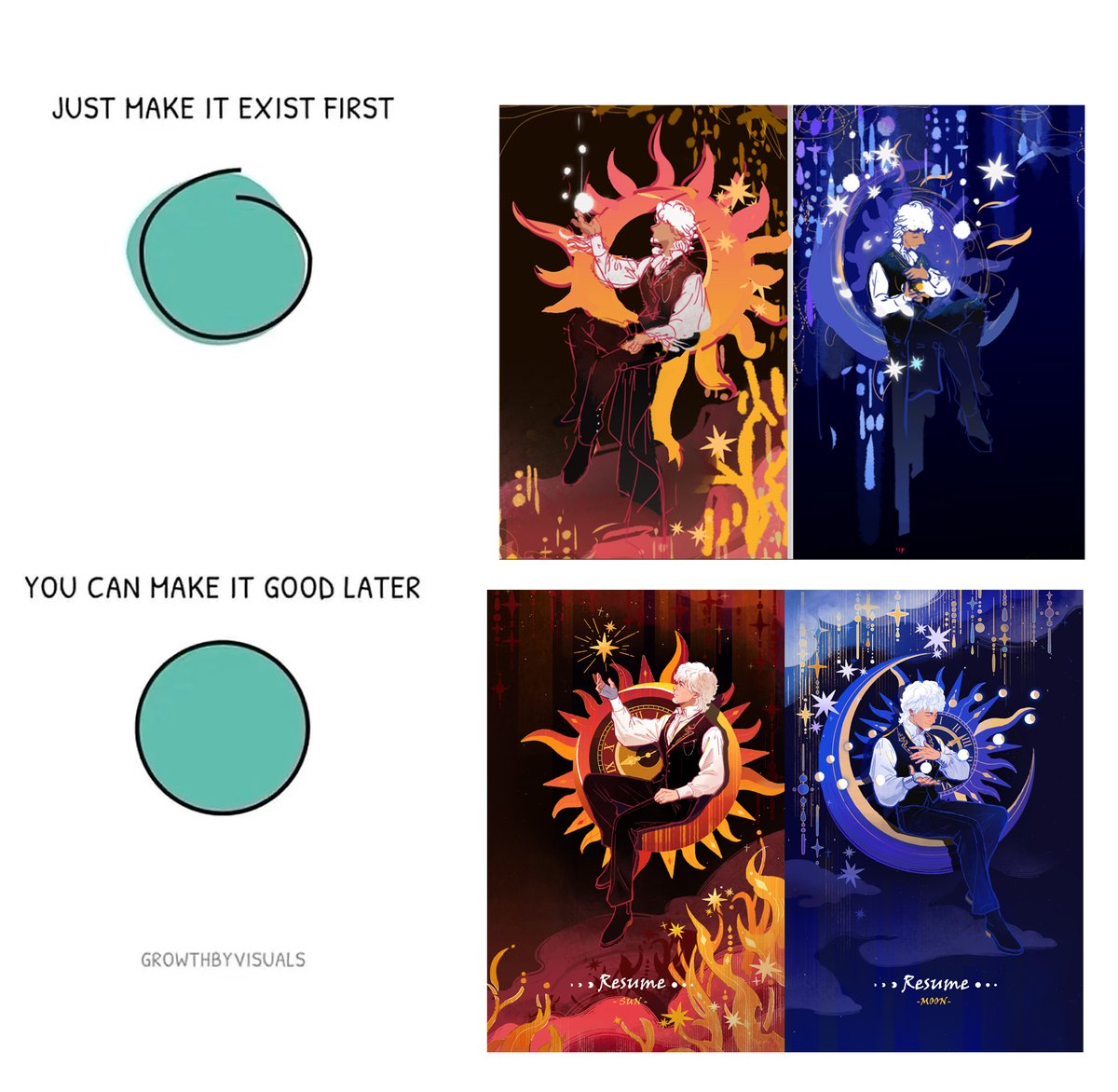 Code_Ice568's tweet image. 最近流行ってる下描きと完成図の対比図

いや、確かに難しかった…今でも手に行き詰ったのが何枚もあった
いつも挫折しながらなんとなく描き終わったような感覚😂😂
まあ、これこそが創作の魅力だね！ハマる～～（ポジティブに考えよう！
言う通り、とりあえず描けば！！🫡🫡✏️✏️