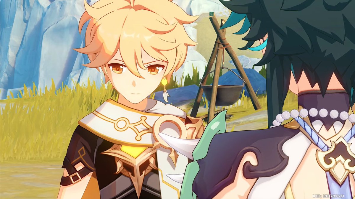 xiaoaelvr's tweet photo. the fact that xiao understood aether just by a look shows  how deeply these two are connected😭😭😭 omh i love xiaother so much https://t.co/bNyzCWDZkQ