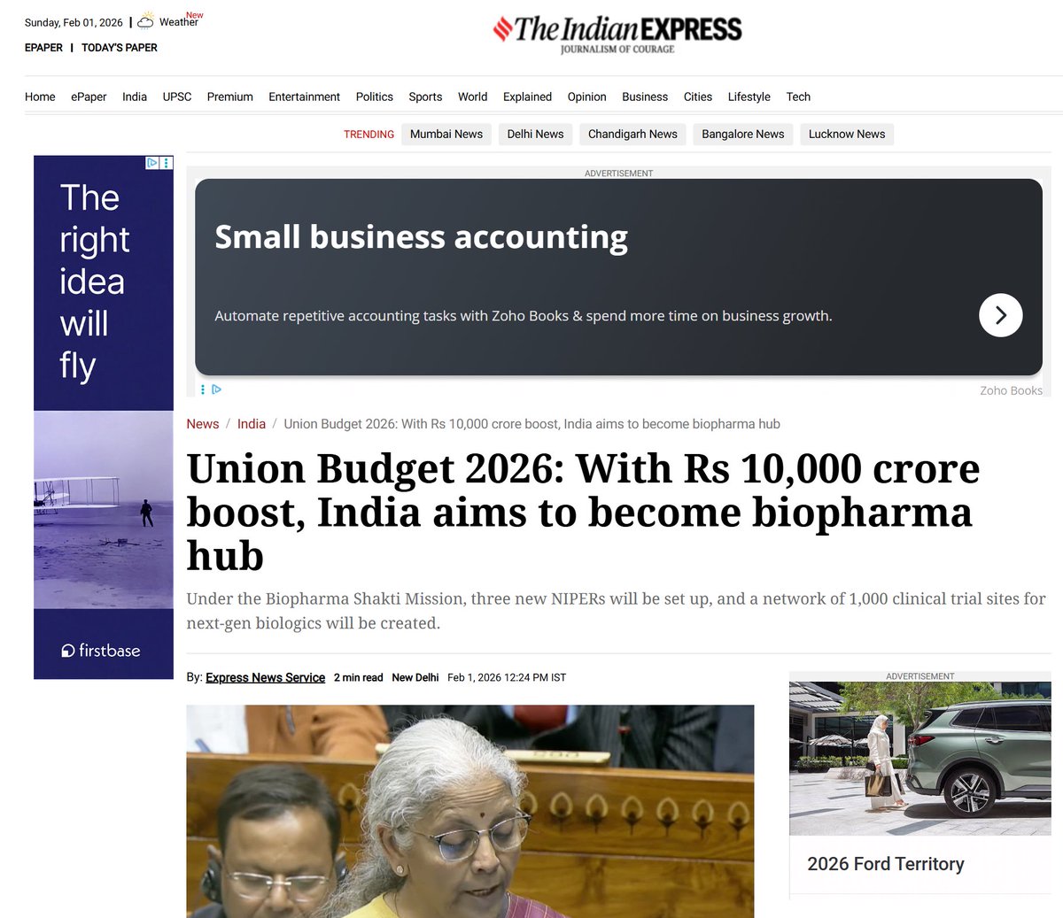 SalmanSoz's tweet image. The FM expects India to become a bio-pharma hub with an ivestment of about $200 milllion per year over 5 years (INR 10000 crore total).

Madam: Pfizer spends $200 million on R&amp;amp;D in 2 weeks! #WakeUpIndia #Budget2026