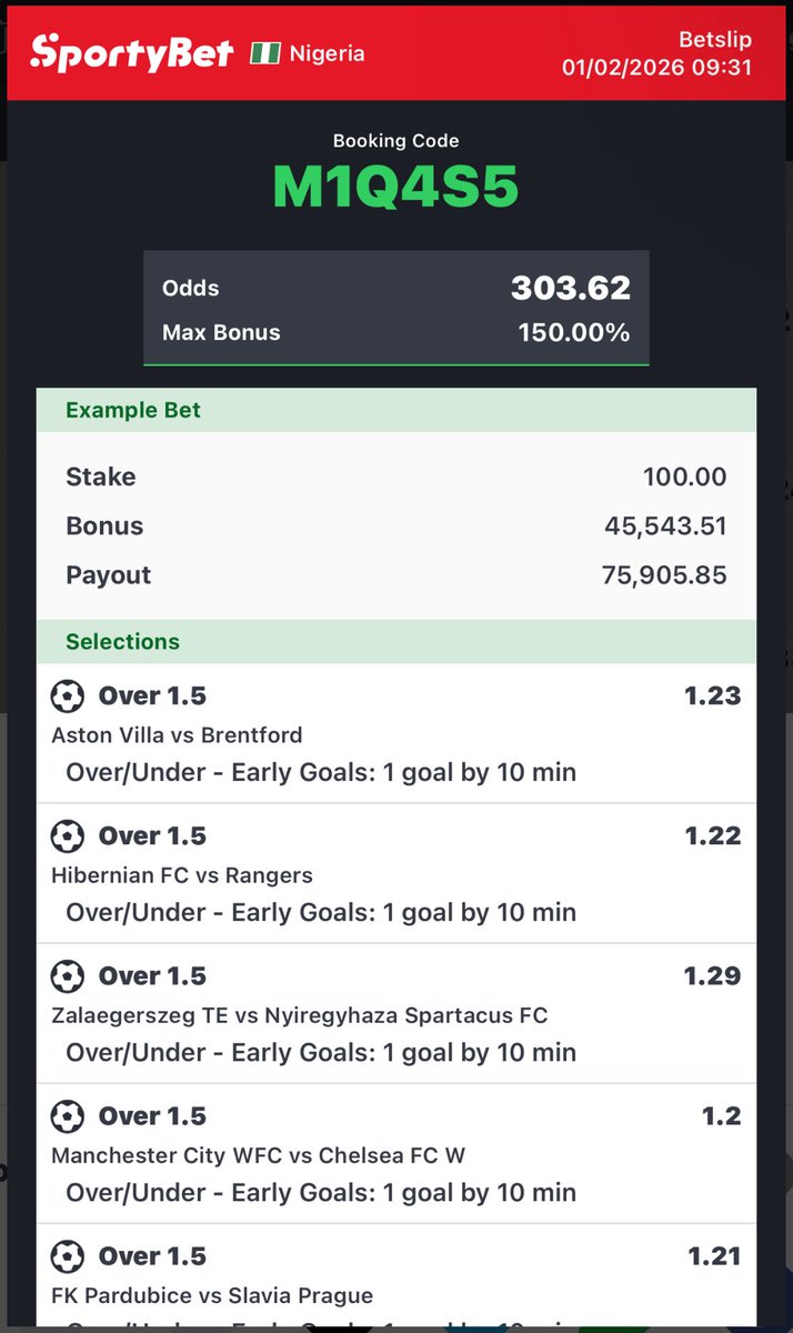 Thinkbet3's tweet photo. OVER 1.5 Early Goal ✅ https://t.co/EXzsUuYKuX