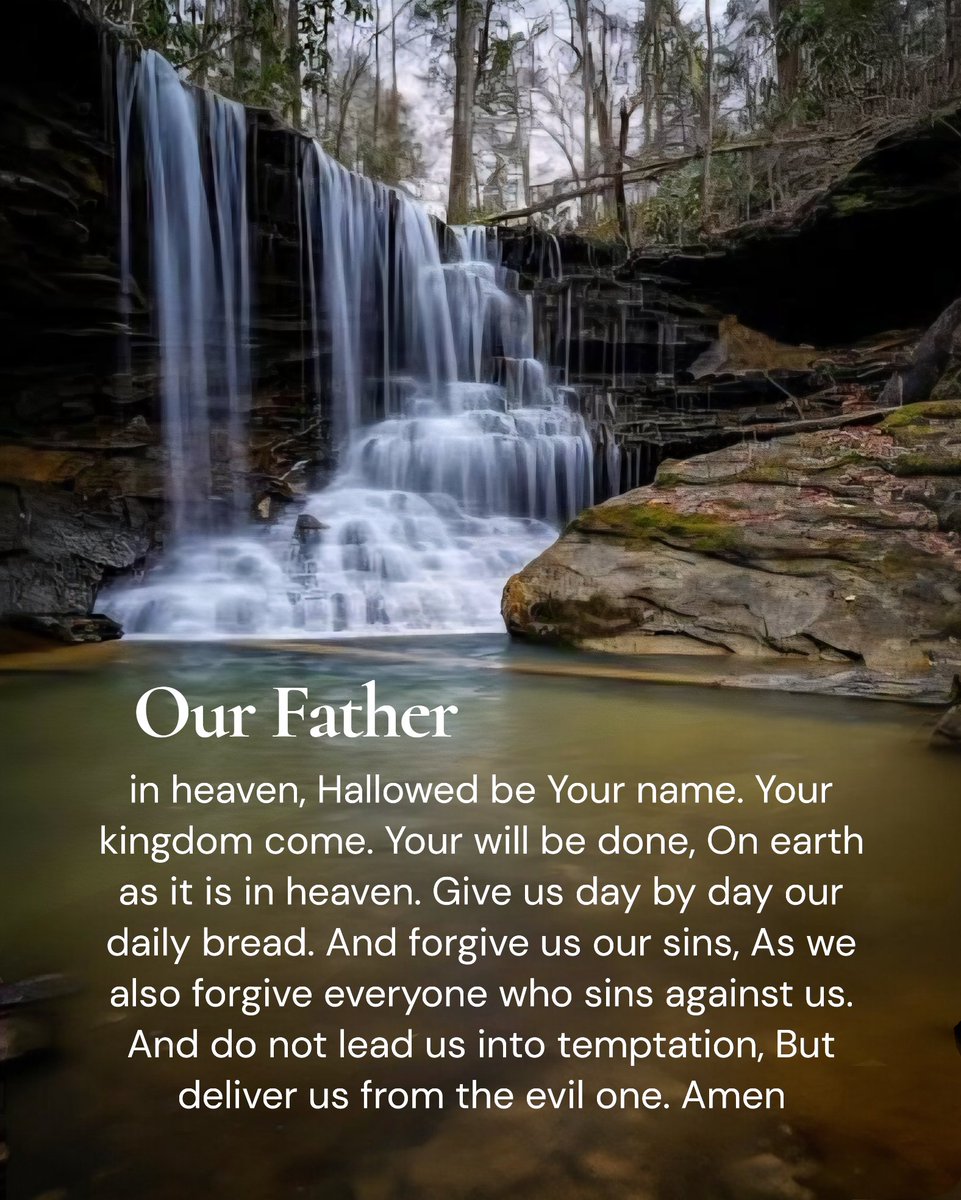 Our Father in heaven, Hallowed be Your name. Your kingdom come. Your will be done, On earth as it is in heaven. Give us today our daily bread. forgive our sins, As we forgive everyone who sins against us. And lead us not into temptation, But deliver us from the evil one.  Lk 9:2