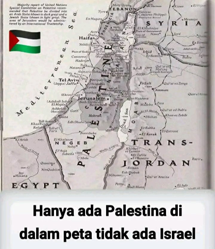 KEMARIN ADA ZIONIST PESEK YG GAK PERCAYA BAHWA ISRAEL GAK ADA DALAM PETA DUNIA !!
SIMAK DENGAN JELAS 👇
Palestina pada Tahun 1931 
Peta Palestina sebelum Israel merebut  lalu menguasai Palestina di tahun 1948 
Dulu peta juga tertulis Palestina bukan Israel !!