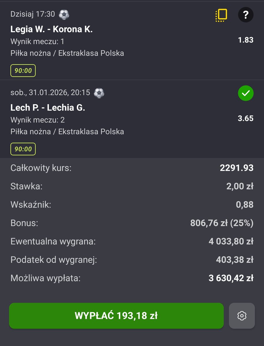 Interfejs eFortuna z bonusami