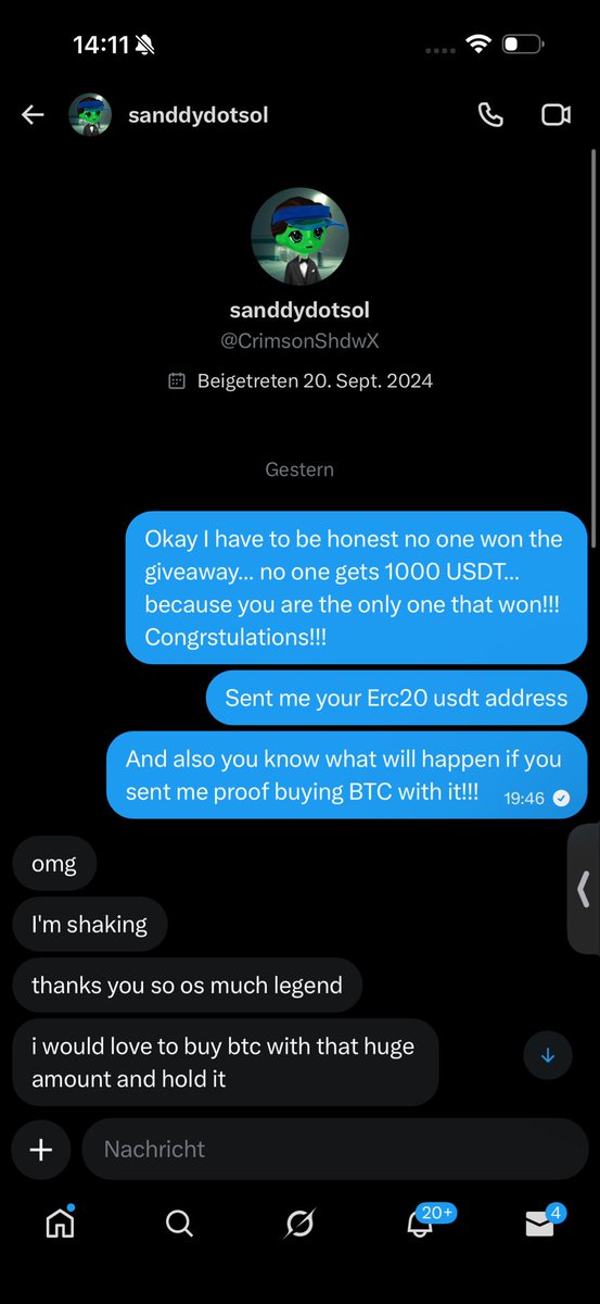 CryptoMo's tweet image. Winner just received his 1000 #USDT and bought #Bitcoin with it once again!!!

You know what this means… he bought #btc so someone else will win!!

-&amp;gt; 500 USDT 🍀 to a random follower that 
[❤️ likes and 🔁 retweets]