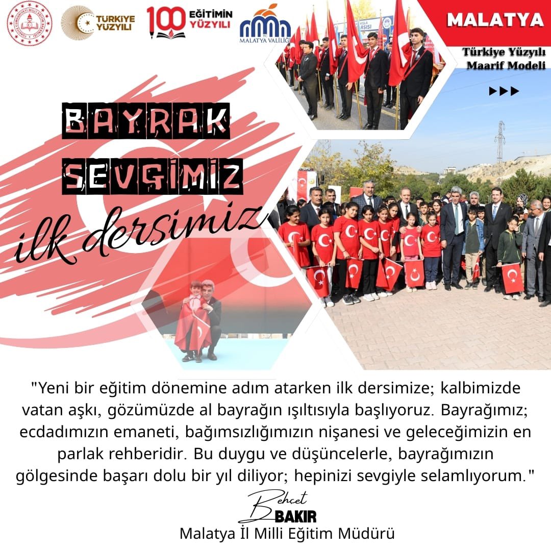 Yarın şanlı bayrağımızla ikinci döneme başlıyoruz .
İkinci dönem kıymetli öğretmenlerimize, sevgili öğrencilerimize ve değerli velilerimize hayırlı olsun .
<a href="/tcmeb/">Millî Eğitim Bakanlığı</a> <a href="/Yusuf__Tekin/">Yusuf Tekin</a> <a href="/SeddarYavuz/">Seddar Yavuz</a> <a href="/MalatyaMem/">MALATYA İL MİLLİ EĞİTİM MÜDÜRLÜĞÜ</a> 
#İstiklalBayraklaİstikbalMaarifle