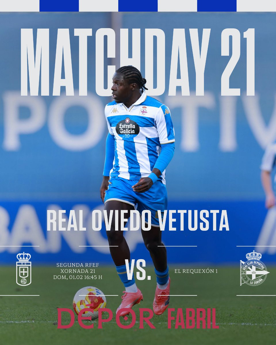 𝐃𝐢́𝐚 𝐝𝐞 𝐩𝐚𝐫𝐭𝐢𝐝𝐨

⚽ @cantera1926 - #Fabril
⌚ 16:45h.
📍 El Requexón

#OviedoVetustaFabril