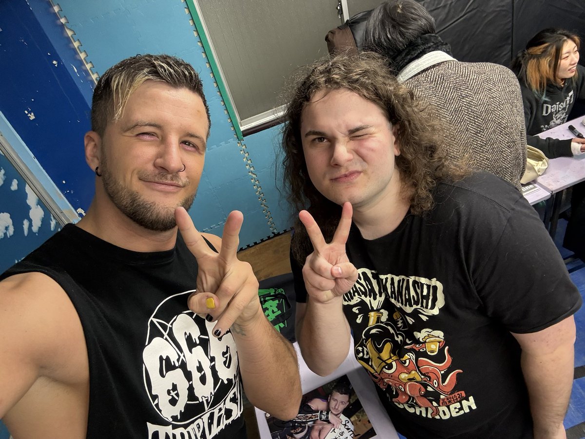 MegaSPS's tweet image. i talked to @OBEYBrookes about tjpw max heart, he asked if rika was still in and i had to tell him she got eliminated and only just won her first match of 2026. chris joked that whenever she loses i should just leave, and he might be on to something 
#クリス・ブルックス
#chocopro