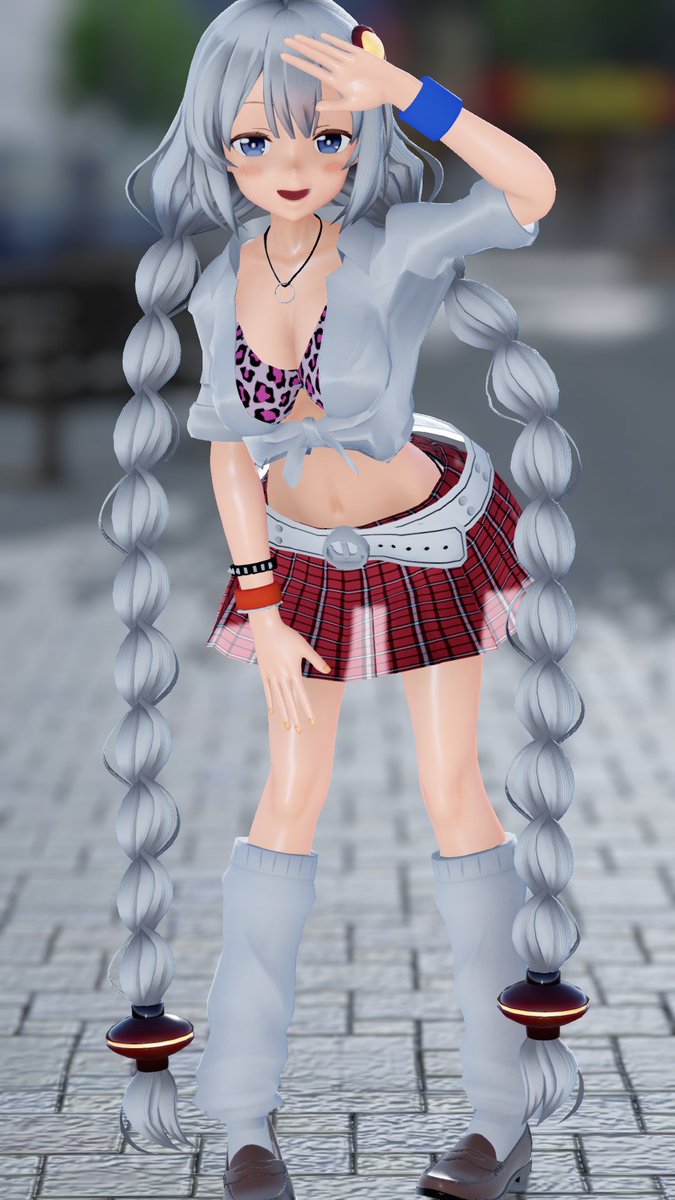 アメスクあかりちゃん!ヒョウ柄の見せブラがえちち… 