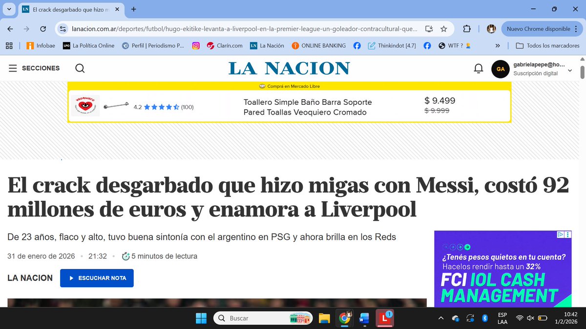 El dato clave - o sea, el nombre del jugador - no está ni en el título ni en la bajada. No hay volanta. Qué insufrible lo que hicieron con el periodismo por tenerte 10 segundos más en la nota.