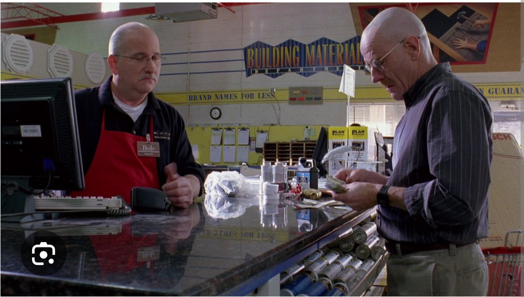 Walter White in a hardware store. @breakingbad