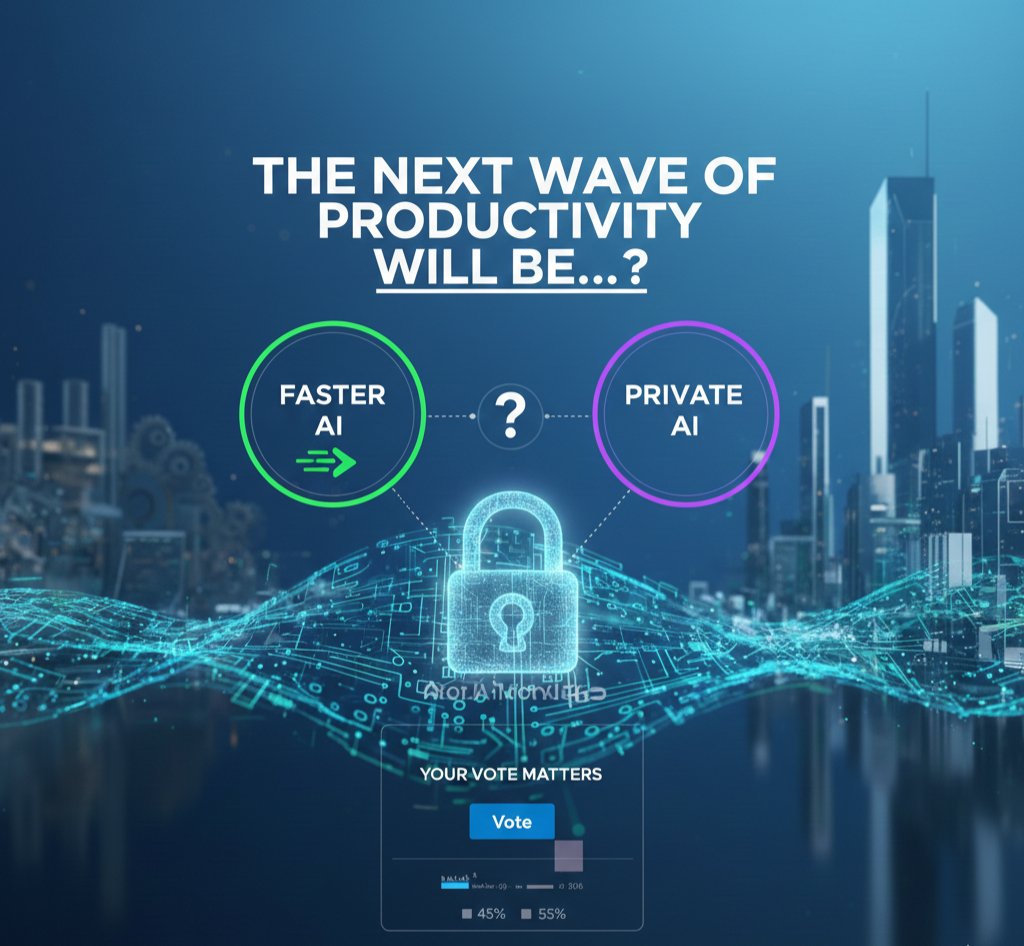 Syed_Abid01's tweet photo. 🚀 Faster AI (Performance &amp; Agility)
🔒 Private AI (Security &amp; Compliance)
​Drop a comment below: Is privacy the ultimate productivity hack, or is speed still king?
​#PrivateAI #DataPrivacy #GenerativeAI #Productivity #TechTrends2026 #DataSecurity https://t.co/Er1S7dMH6x
