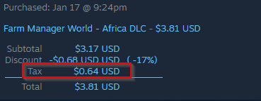 gozlerlioglu's tweet photo. @mahajansi 1. resim, Steam'den alınan bir ekran görüntüsü.  İnsanız... hani ingilizceniz olmayabilir. bu sebeple 2. Resimde Tax ifadesinin türkçe karşılığının google'ın makine çevirisi aracılığıyla karşılığıdır. 3,81 $ a aldığımız oyunun  0,64$ kısmı da vergi. https://t.co/Lv4gX9iRkK