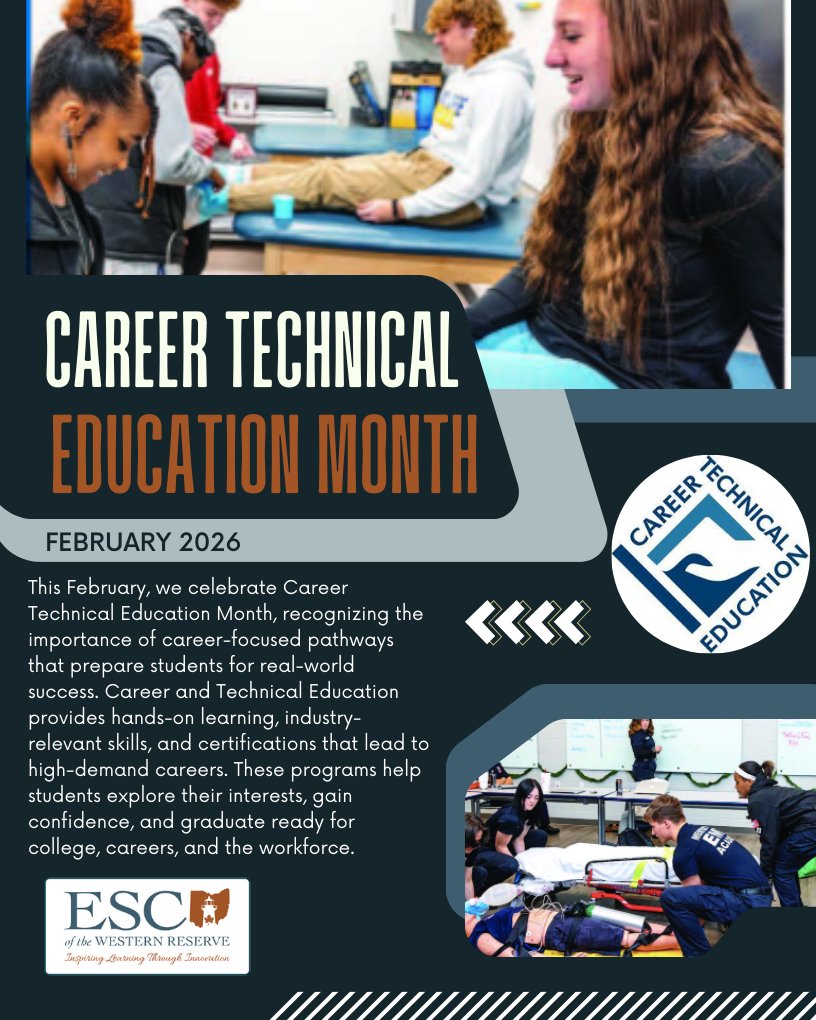ESCoftheWR's tweet image. February is #CTEMonth! 🎓
CTE prepares students with hands-on training and career-focused skills for today’s in-demand careers. Learning that leads to opportunity. 💼🔧

Learn more about our programs: 
euclidearlycareer.org

#CareerReady #FutureFocused