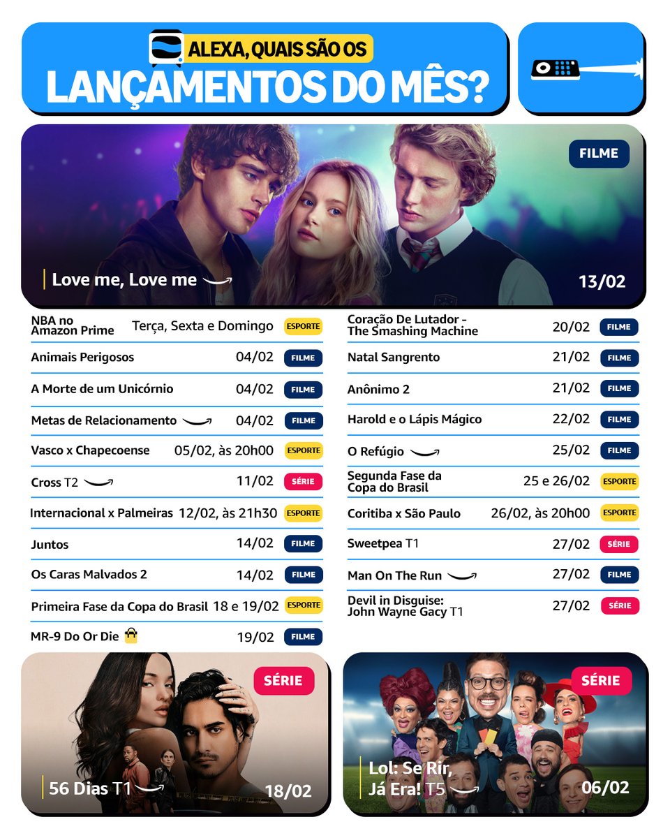 em fevereirooo, tem  ̶c̶a̶r̶n̶a̶v̶.̶.̶.̶ lista de lançamentos, é claro 👀🎉