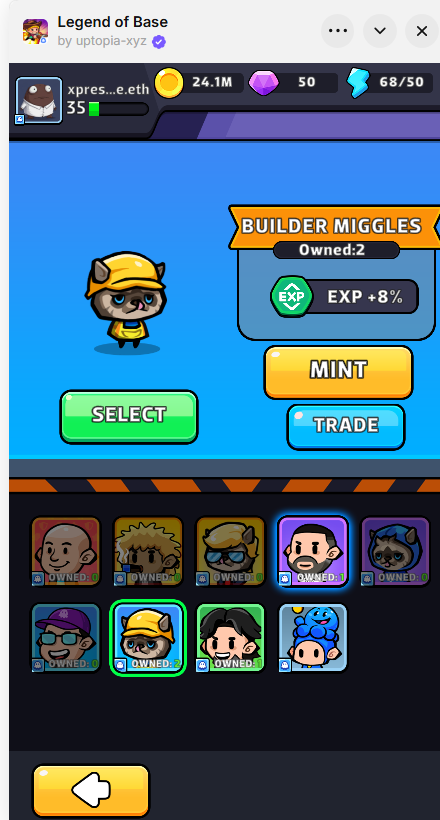 Legend of Base is the single game on Farcaster that I’ve actually been grinding every day.

It’s a survival-style game where every minute matters. You’re constantly moving, fighting, dodging, and clearing waves. Enemies drop gold, gold levels you up, and every level-up gives real