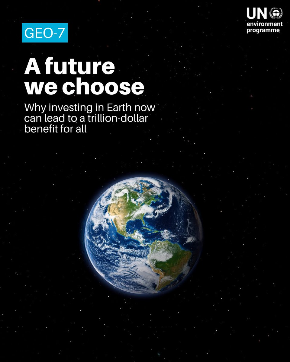 UNUEHS's tweet photo. Investing in a healthy 🌎 isn’t just good for nature — it’s a massive economic opportunity.
The #GEO7 report shows that transforming our energy, food, waste & finance systems can unlock US$20 trillion a year by 2070.
https://t.co/dsTxSsG260 https://t.co/A2JkPcrUiG
