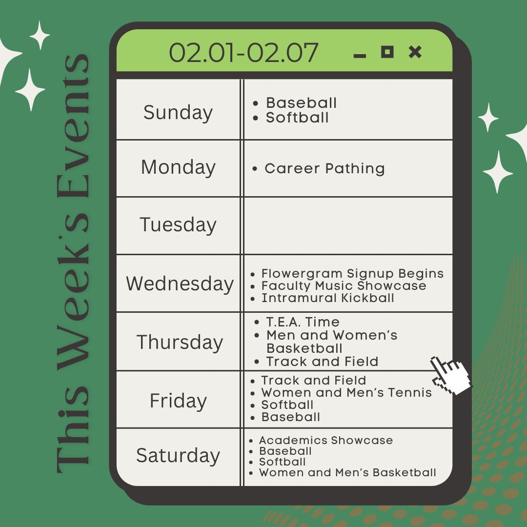 Check out what is going on around campus this week!