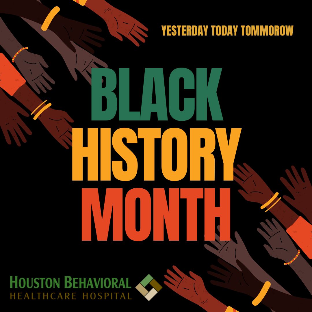 HBHHBehavioral's tweet photo. Diverse hands reaching inward surround celebrating Black History Month with the phrase 'Yesterday Today Tomorrow'. https://t.co/hBx8UhzZLy