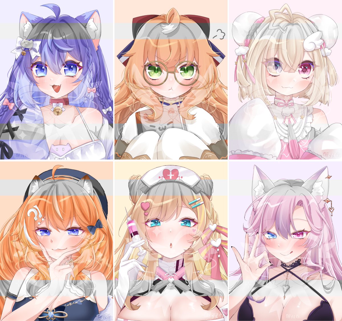 【 #繪夜姬 2025半身塗鴉胸像篇 全 】

⭐️妹系＆姐系⭐️