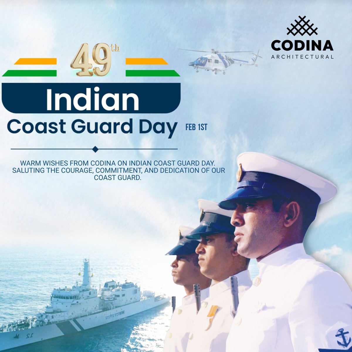 Codina extends warm wishes on Indian Coast Guard Day, honouring the dedication and service of our Coast Guard.

codinametal.in
Contact 044 2792 2378 / 2792 128

#coastguard #CoastGuardDay #conveyors #conveyorbelts #metal #meshes #metalmesh #conveyorsmanufacturer