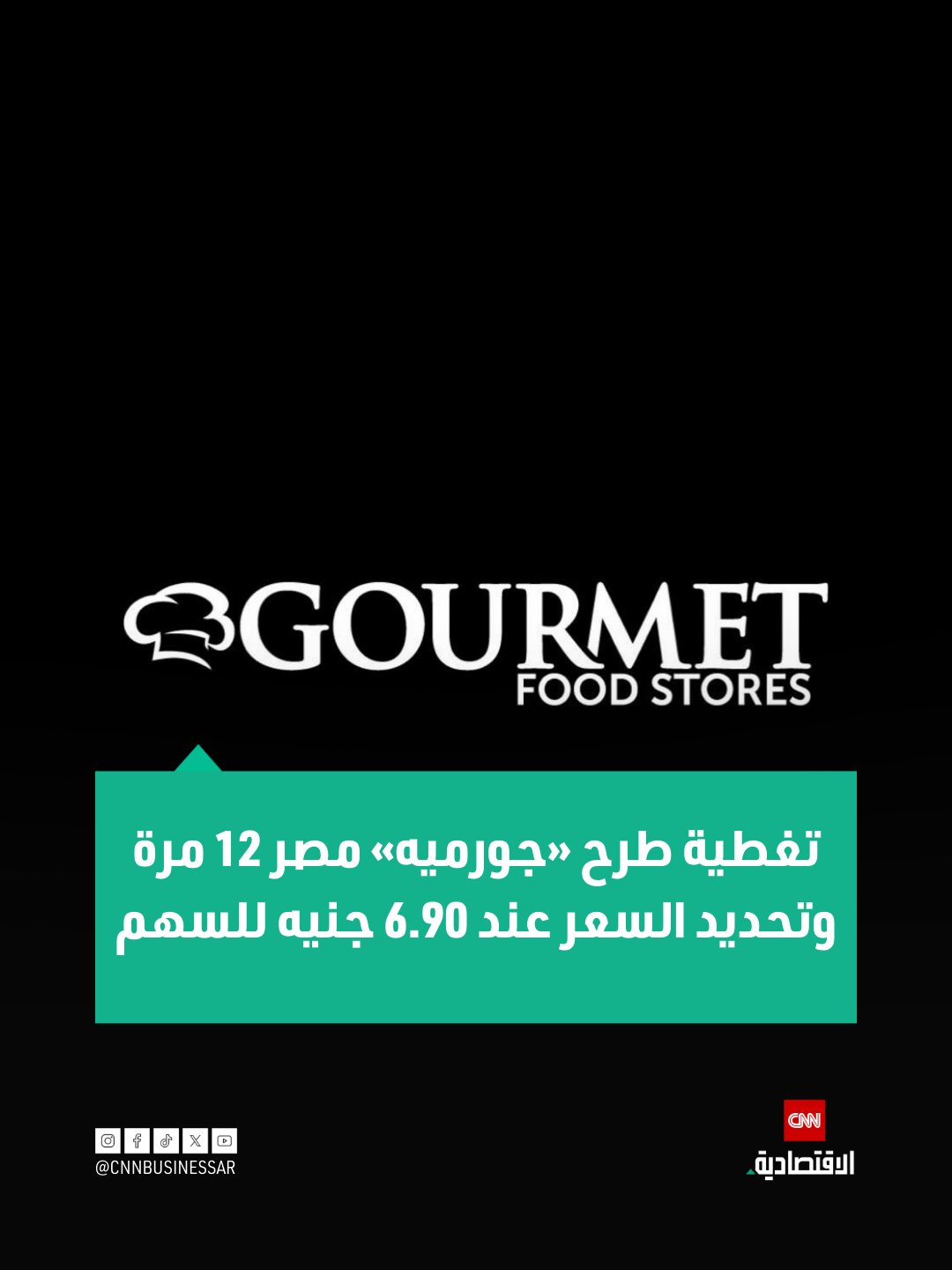 أعلنت شركة «جورميه» في بيان على البورصة المصرية، إتمام الطرح الخاص بنجاح بعد تغطيته 12 مرة، مع تحديد السعر النهائي للسهم عند 6.90 جنيه 