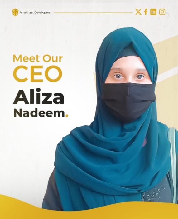 amethyst__devs's tweet image. Meet our respectable Chief Executive Officer Aliza Nadeem__championing business innovation and building strong, collaborative teams that deliver results.

#AmethystDevelopers #CEO #Teambuild #strategies #businessinnovation #collaborativeteam