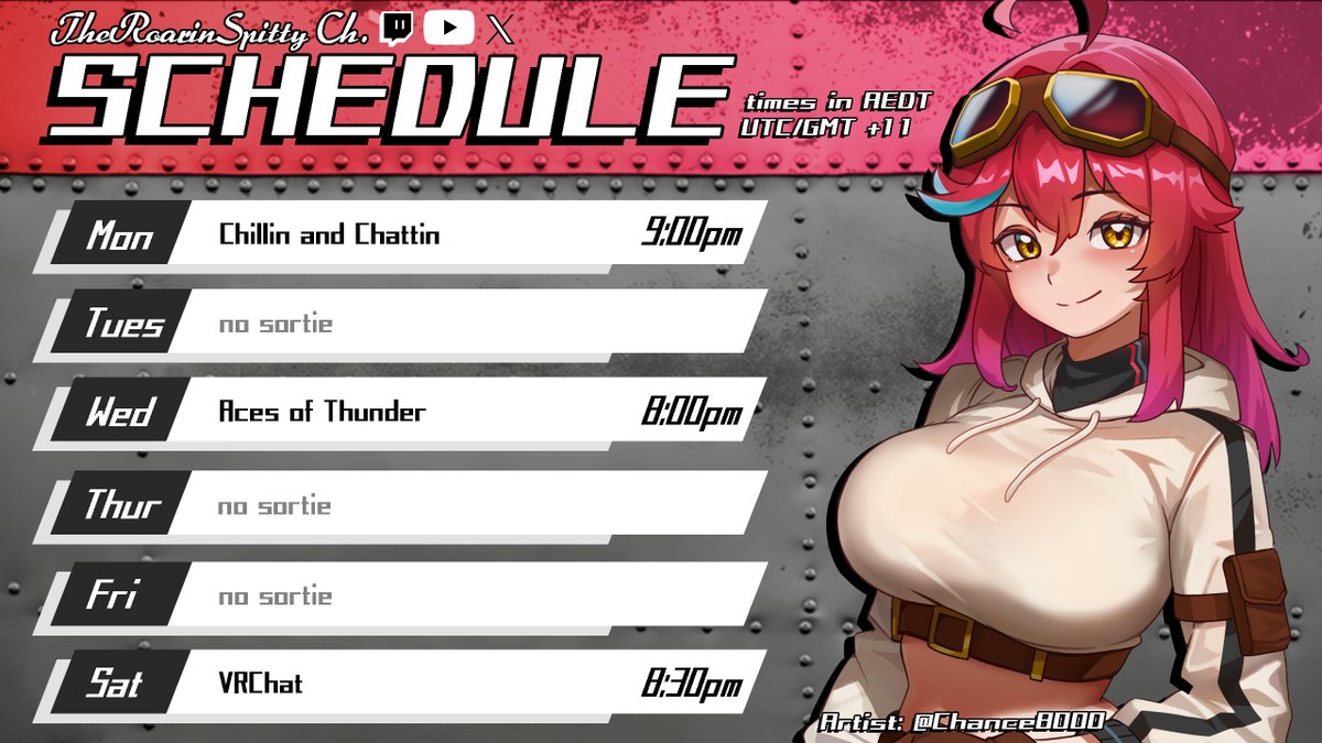 Back to normality, we have a new game in our midst and i'm keen to give a good whirl.
Here's the schedule for this week.