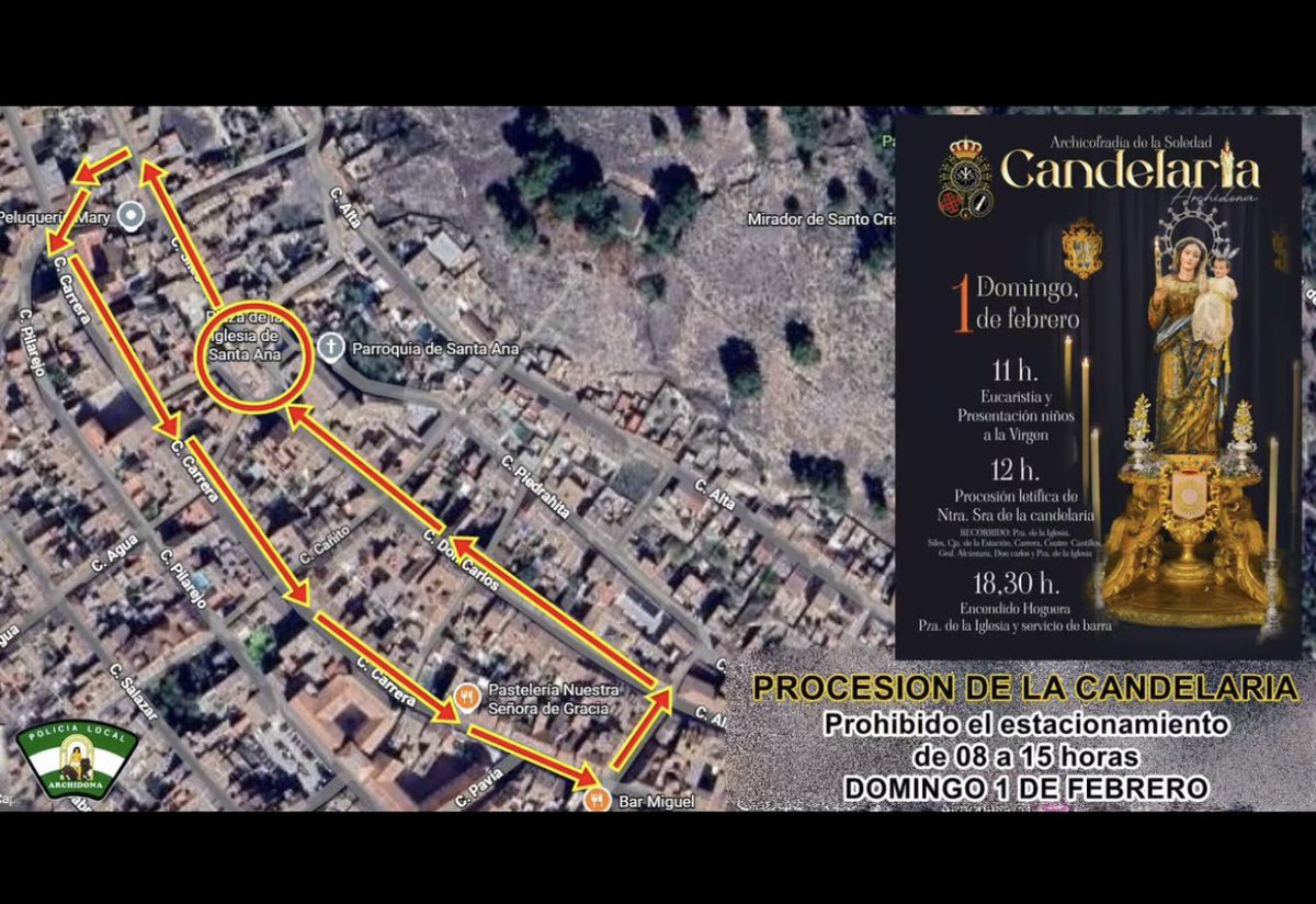 🔵 𝐑𝐄𝐂𝐎𝐑𝐃𝐀𝐓𝐎𝐑𝐈𝐎

📆 ¡HOY! 𝐃𝐨𝐦𝐢𝐧𝐠𝐨 𝟏 𝐝𝐞 𝐟𝐞𝐛𝐫𝐞𝐫𝐨

🙏🏼✨Procesión de Ntra. Sra. de la Candelaria

📍 12:00 h | Por las calles de #Archidona (Málaga)

¡Os esperamos! 💙

#SuenaMJG #Candelaria #Procesion #CofradiasMLG  #BMMJG